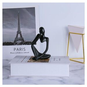 Black thinker decor statue